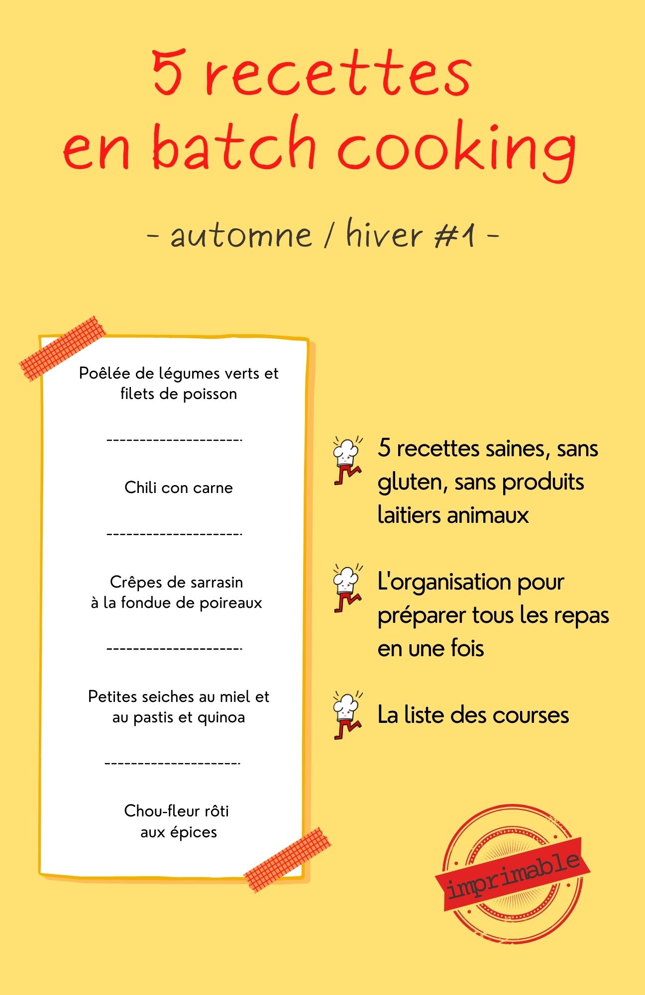 PDF à télécharger 🖨 : 5 recettes en batch cooking - Automne hiver #1 - Ma  cuisine antidouleur